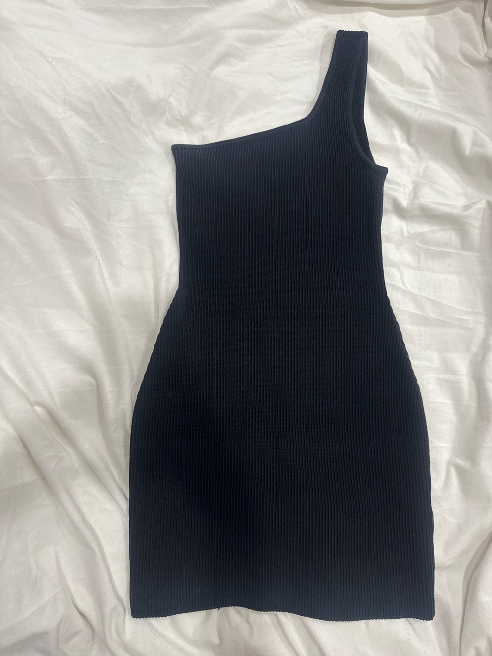 Aritzia Babaton One-Shoulder Ribbed Bodycon Dress - Black